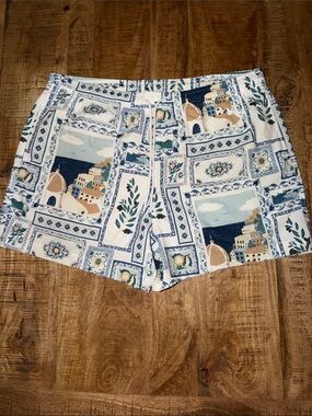 Abercrombie & Fitch Blue and White Mediterranean Print Shorts